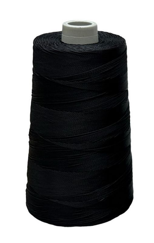 Нитка капроновая (полиамидная) 93,5текс*3 (0,8 мм) - Чёрная - 400 г