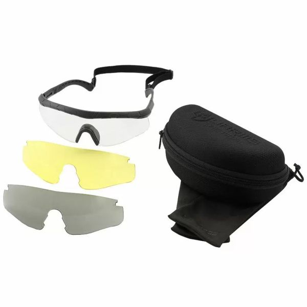 Очки защитные баллистические "Тревикс" - 42 г - Поликарбонат - Оправа черная - Три светофильтра HC