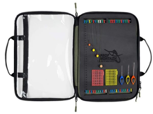 Органайзер GREAT-RIGS для готовых поводков, фурнитуры и аксессуаров - ПрофМонтаж - 2 отсека -  40x30x4 см - Хаки