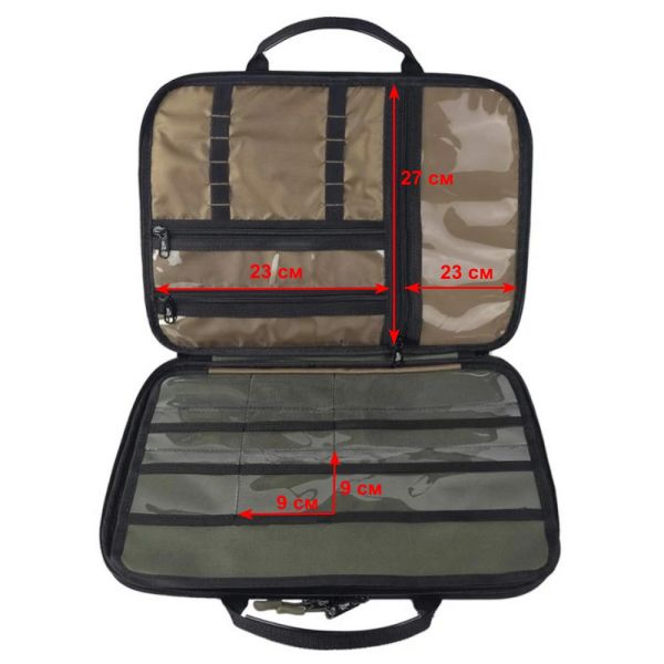 Органайзер GREAT-RIGS для готовых поводков, фурнитуры и аксессуаров - ПрофМонтаж - 2 отсека -  40x30x4 см - Хаки