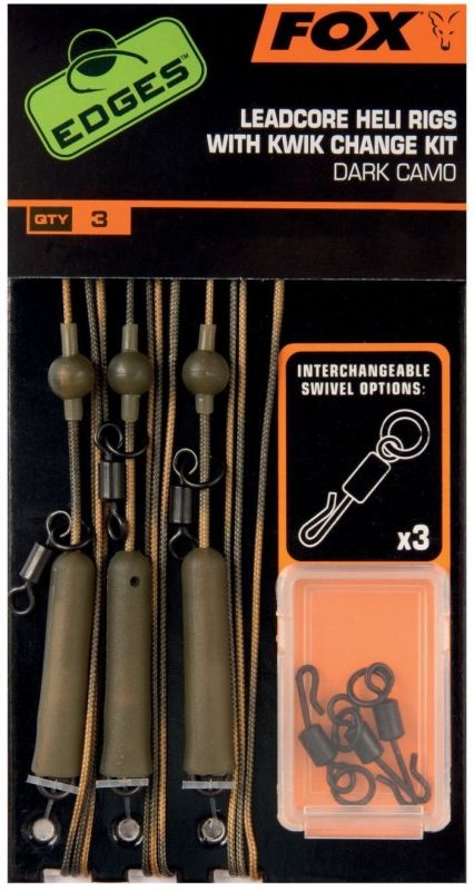 Оснастка Fox EDGES Leadcore Heli Rigs With Kwik Change Kit - 3 шт/уп
