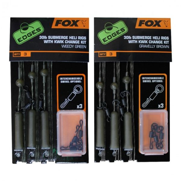 Оснастка Fox EDGES Submerge Heli Kit - Набор готовых вертолетов на лидере Submerge 30lb EDGES - 3 шт/уп