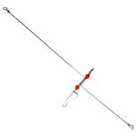 Отвод рыболовный вращающийся - Двойной - 19 см - С бусинкой - Нержавеющая сталь