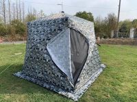 Палатка-куб зимняя четырехслойная Mircamping 2019 - Белый Камуфляж - Мобильная баня - С полом