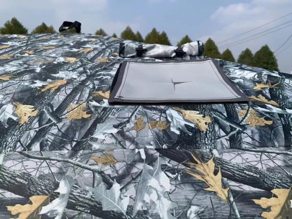 Палатка-куб зимняя четырехслойная Mircamping 2019 - Белый Камуфляж - Мобильная баня - С полом