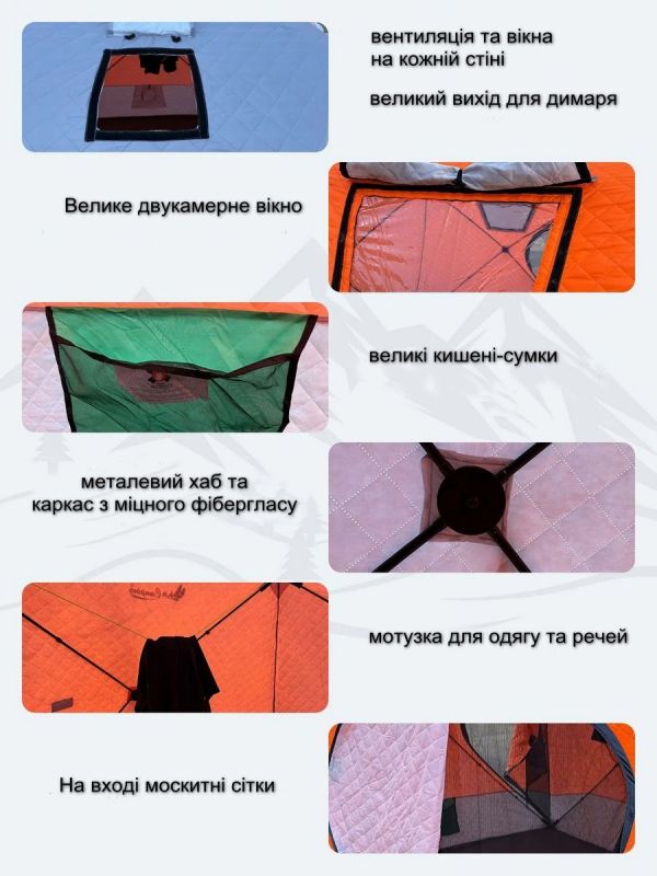 Палатка-куб зимняя трехслойная утепленная Mircamping 2017А (Компакт) - 4-х местная