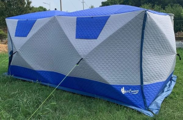 Намет Mircamping 2023 - Напівавтомат - 8-місна - Зимова - Тришарова - З підлогою - Мобільна лазня