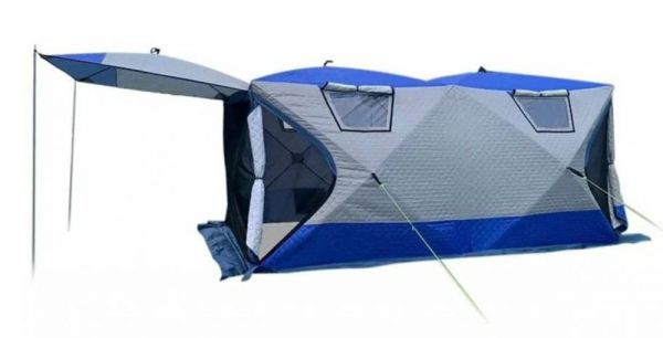 Намет Mircamping 2023 - Напівавтомат - 8-місна - Зимова - Тришарова - З підлогою - Мобільна лазня