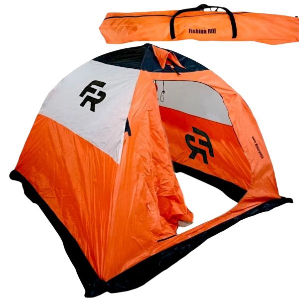 Палатка зимняя Fishing ROI Ice Fishing - 200x200x160 см - Оранжевый/Белый/Коричневый