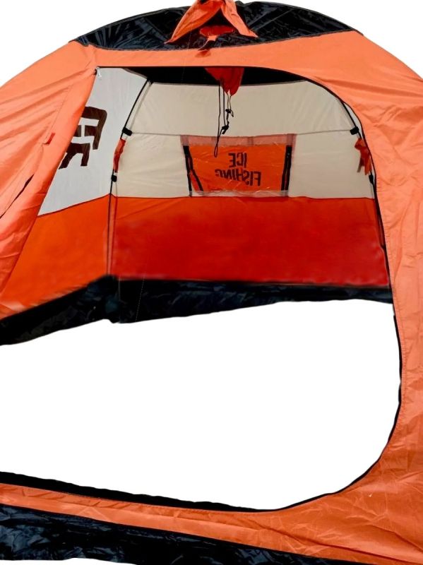 Палатка зимняя Fishing ROI Ice Fishing - 200x200x160 см - Оранжевый/Белый/Коричневый
