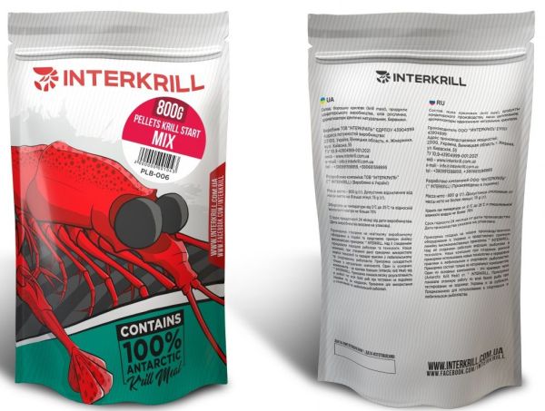 Пеллетс Interkrill "Pellets Krill Start MIX" - 2мм/4мм - 800 г