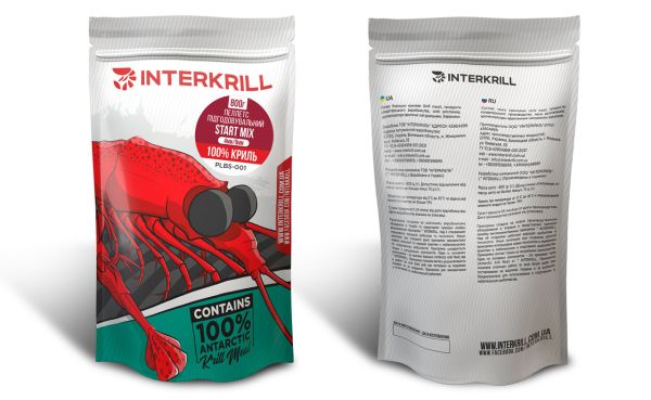Пеллетс Interkrill Start Mix (4mm & 6mm) 100% Криль - 800 г