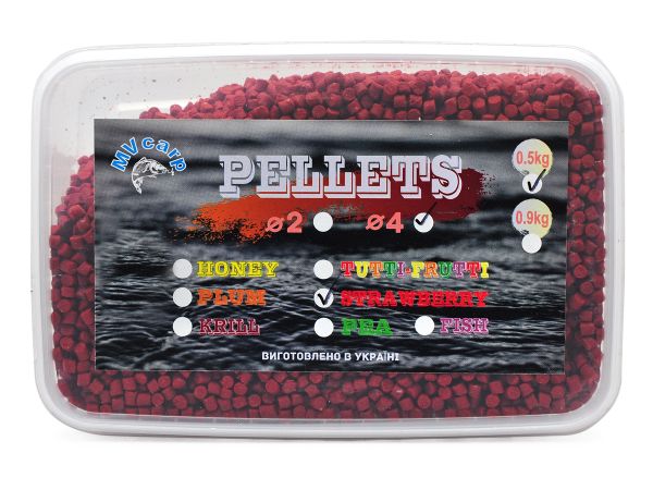 Пеллетс MV Carp - Strawberry (Клубника) - 0.5 кг
