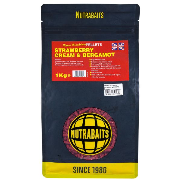 Пеллетс Nutrabaits быстрорастворимый - Strawberry Cream&Bergamot - 1 кг