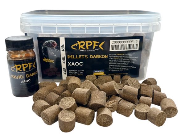 Пеллетс RPF на сома DARKON Хаос 2 кг + Ликвид 80 мл