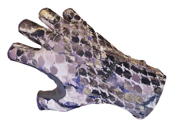 Перчатки Kosadaka Ice Silk Sunblock UV защита - Snake Skin - Серые