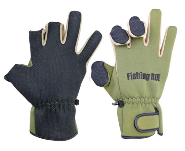 Перчатки неопреновые Fishing ROI - Olive Neoprene gloves