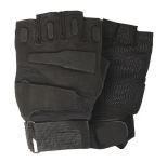 Перчатки тактические ВСУ - С открытыми пальцами - Мягкая кость - Черный