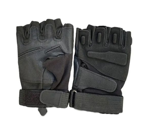 Рукавички тактичні ЗСУ - З відкритими пальцями - М'яка кістка - Чорний