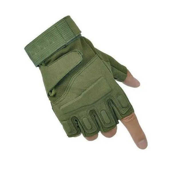 Перчатки тактические ВСУ - С открытыми пальцами - Мягкая кость - Хаки