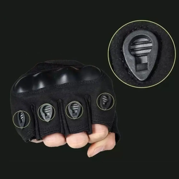 Перчатки тактические ВСУ - С открытыми пальцами - Твердая кость - Карбоновая вставка - Черный