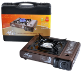 Плита газовая портативная MAX MS-2500LPG - Двойного действия - С адаптером - В кейсе  - Корея - Коричнево-черная