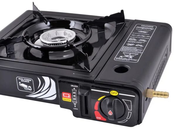 Портативная газовая плита двойного действия с адаптером в кейсе LION №66-3