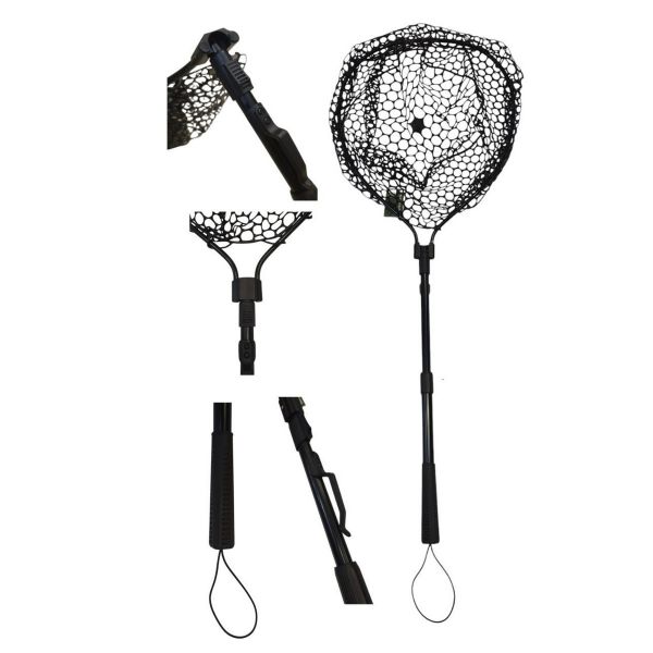 Підсак Briz 001 - Телескопічний - 50х40 см - Вічко сітки 18-25 мм - Чорний