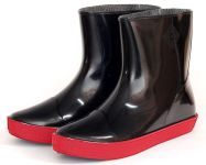 Полусапожки резиновые женские из ПВХ М-03 - Гума Трест (NEW) - Чёрно-красный