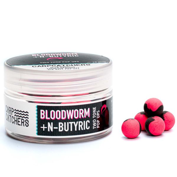 Бойли Carp Catchers Pop Ups - Ø8 мм - Двоколірні - Bloodworm&N Butyric