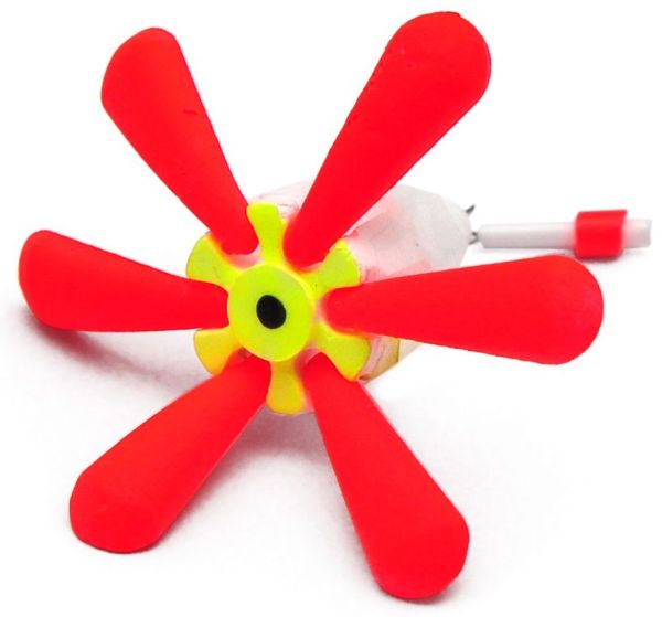 Поплавок для зимової риболовлі - Квітка - 6 пелюсток - Біло-червоний