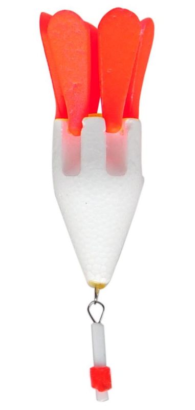 Поплавок для зимової риболовлі - Квітка - 6 пелюсток - Біло-червоний