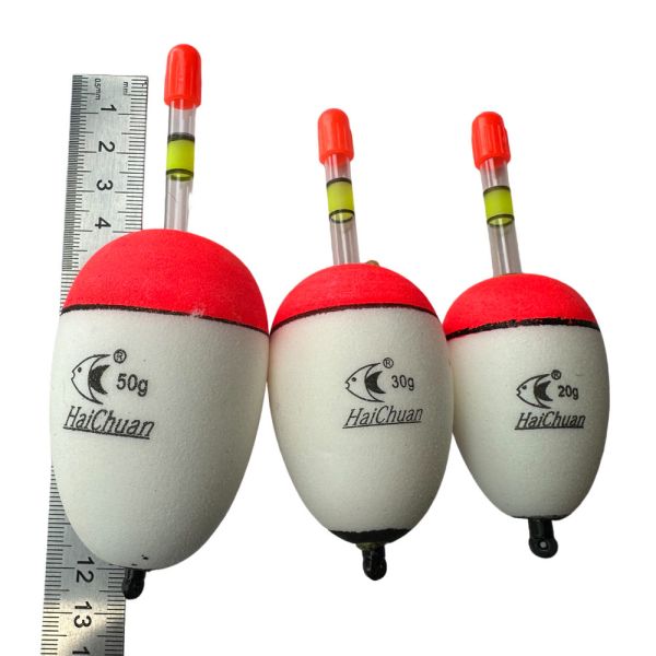 Поплавок живцовый EVA на аккумуляторе - 2 батарейки + USB зарядка - Бело-красный