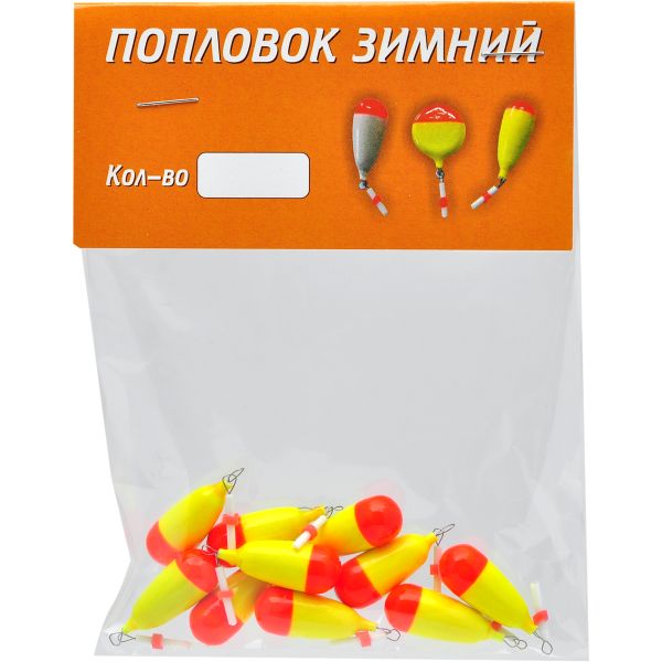 Поплавок для зимней рыбалки Рыбацкая лавка - Пуля - Ниппель - 20x10 мм - 0,7 г - Дерево (тополь)