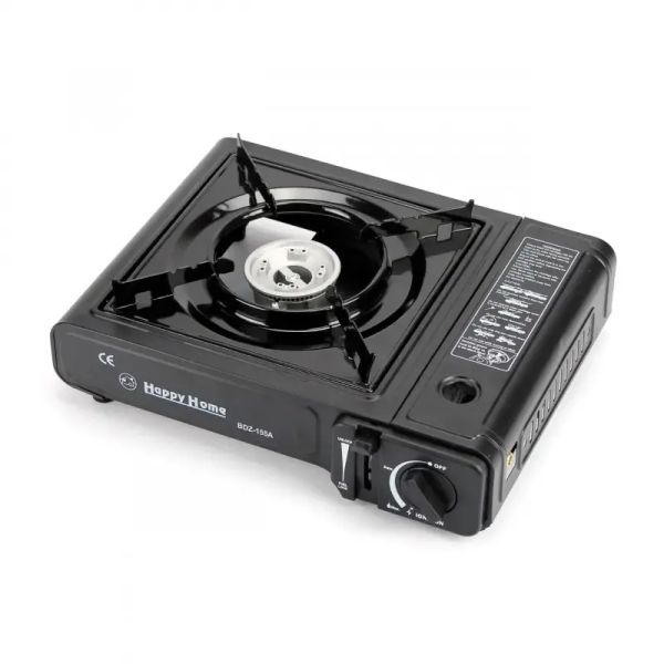 Плита портативная газовая HAPPY HOME BDZ-155-A - Двойного действия - С адаптером - В кейсе
