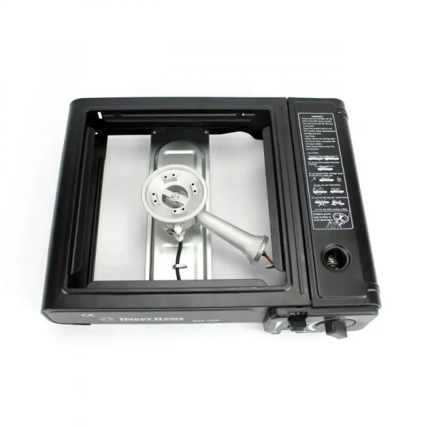 Плита портативная газовая HAPPY HOME BDZ-155-A - Двойного действия - С адаптером - В кейсе