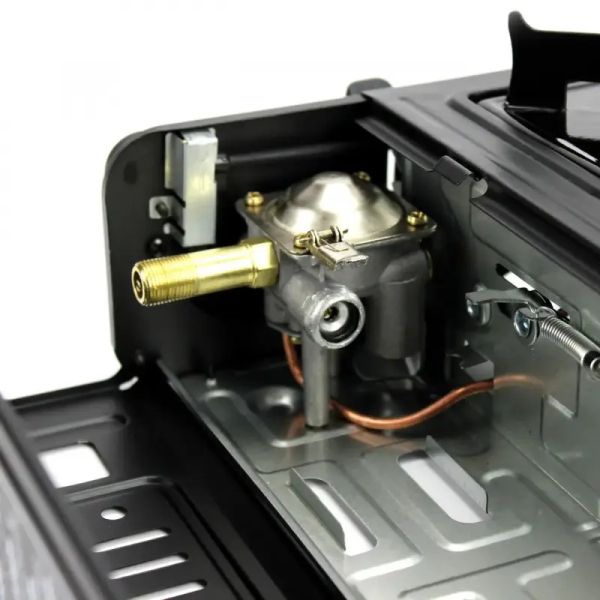 Плита портативная газовая HAPPY HOME BDZ-155-A - Двойного действия - С адаптером - В кейсе