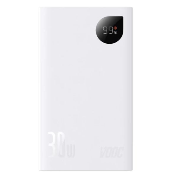 Повербанк Baseus (PPAD050) 20000mAh 30W Adaman2 Digital Display Fast Charge Power Bank (З моделлю-C 3A 0.3m Black) - PPAD050002 - Білий