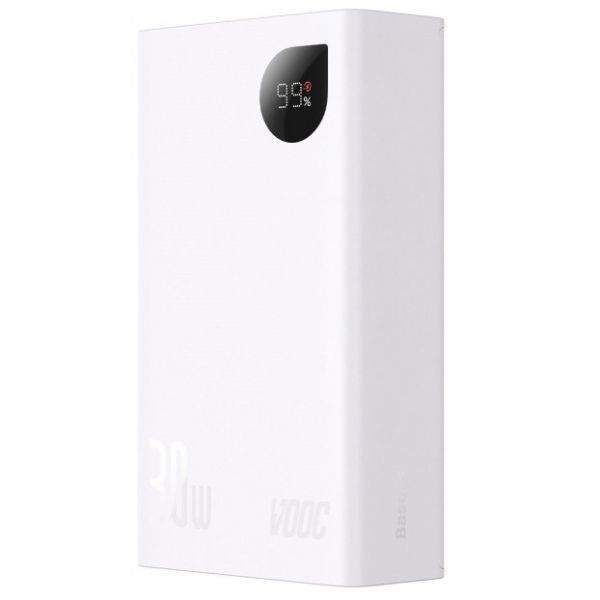 Повербанк Baseus (PPAD050) 20000mAh 30W Adaman2 Digital Display Fast Charge Power Bank (З моделлю-C 3A 0.3m Black) - PPAD050002 - Білий