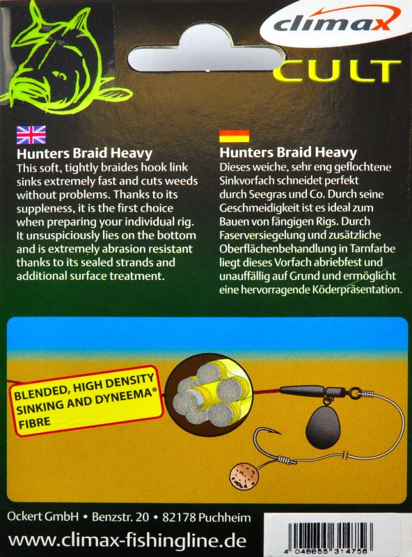 Поводочний матеріал у матовому обплетенні Climax CULT Heavy Hunters Braid - 20 м