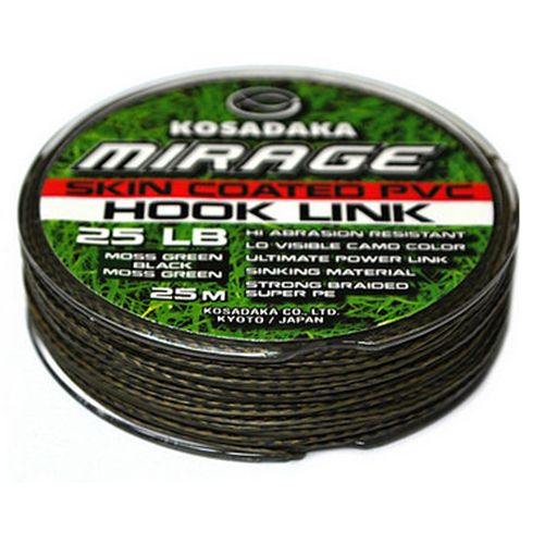 Повідковий матеріал в оболонці Kosadaka Mirage Skin Coated PVC - Sinking - 25 м - Хакі-чорний