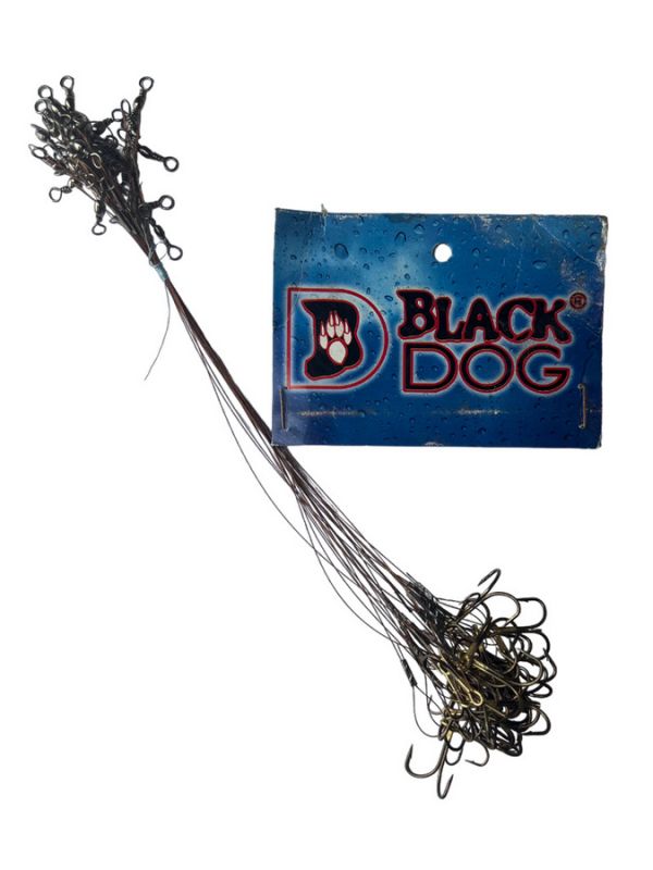 Повідець Black Dog - З трійником та вертлюгом - Сталь - 25 шт/уп