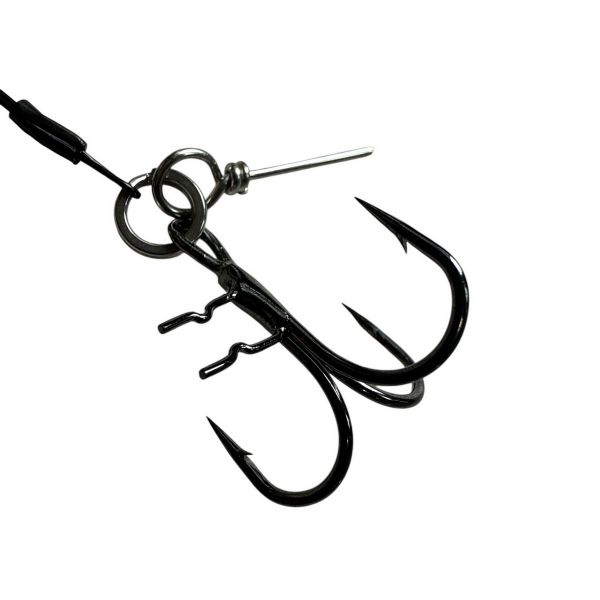 Поводок Goss для оснастки силикона Stinger Rig 1x7 - 11,5 см - Тройник №1 - 15 кг - 1 шт.