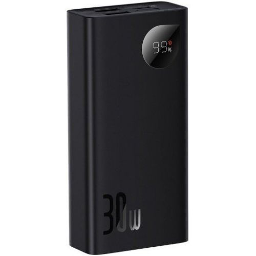 Повербанк Baseus (PPAD050) 20000mAh 30W Adaman2 Digital Display Fast Charge Power Bank With Simple Series Charging Cable USB to Type-C 3A 0.3m Black) - PPAD050001 - Чорний