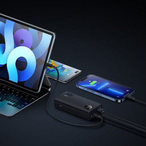 Повербанк Baseus (PPAD050) 20000mAh 30W Adaman2 Digital Display Fast Charge Power Bank With Simple Series Charging Cable USB to Type-C 3A 0.3m Black) - PPAD050001 - Чорний