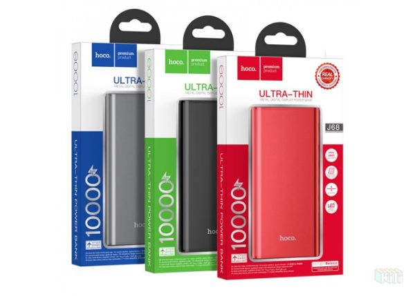 Повербанк Power Bank Hoco J68 (10000 mAh) Resourceful digital display - Красный
