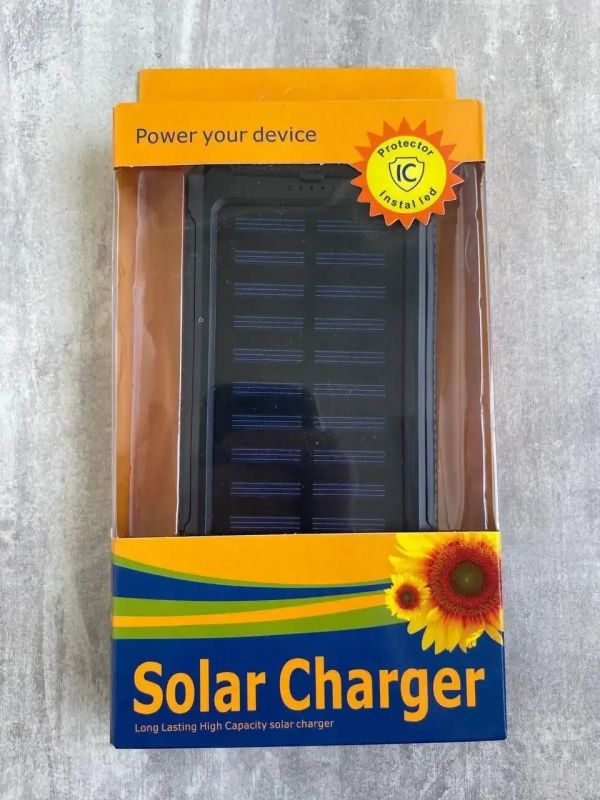 Повербанк (Power Bank) Solar Charger - 20000mAh - С солнечной панелью и фонариком