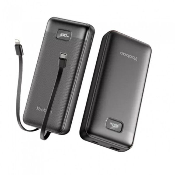 Повербанк Power Bank Yoobao LC5 - 20000 mAh SCP22.5W/QC18W/PD20W - 2 кабеля - Black