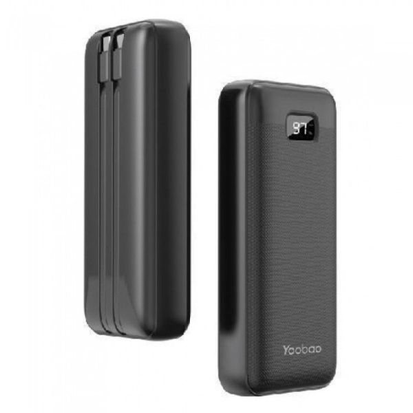 Повербанк Power Bank Yoobao LC5 - 20000 mAh SCP22.5W/QC18W/PD20W - 2 кабеля - Black