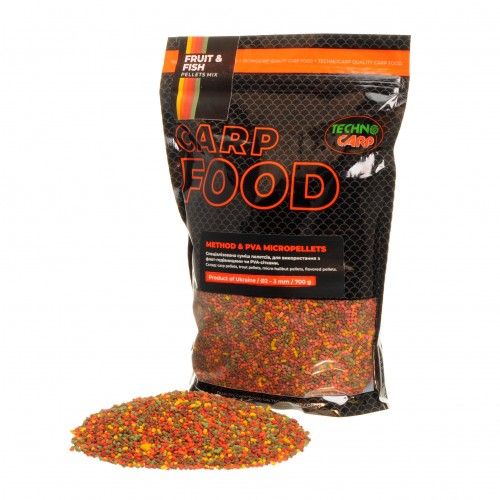 Прикормка Технокарп Method&PVA Micropellets Mix - Fruit&Fish - 700 г